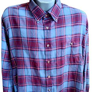 3XL Vintage Men's Shirt Camp Dad 1970's Samsons USA Plaid Button-Up Oxford Prep